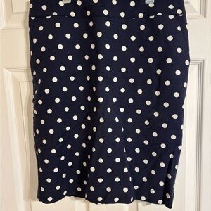Merona Navy and White Polka Dot Pencil Skirt -bundle professional clothes & save